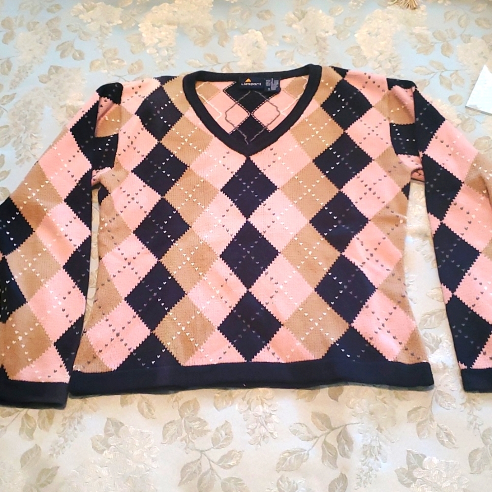Vintage Liz Sport Argyle sweater